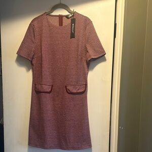 Allegra K Red Houndstooth Midi Dress